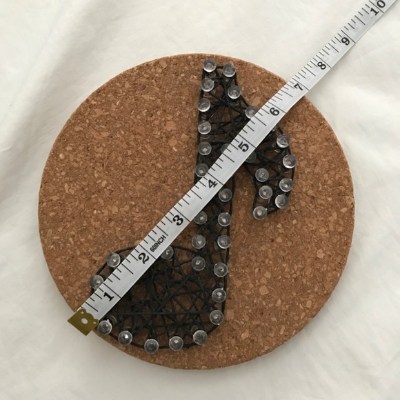 Handmade Eight Music Note Art Decor Round Black Brown Tan 7" Diameter - Picture 15 of 15